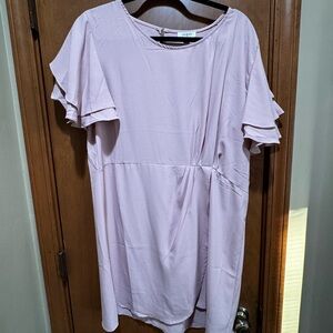 Umgee Blush Pink Dress with Ruffle Sleeves